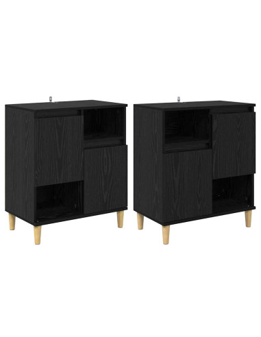 Sideboards 2 pcs Rovere Nero 60 x 35 x 70 cm Legno multistrato