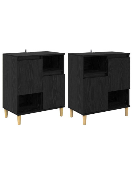 Sideboards 2 pcs Rovere Nero 60 x 35 x 70 cm Legno multistrato