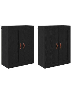 Mobile a muro 2 pcs Rovere Nero 69,5 x 34 x 90 cm 2