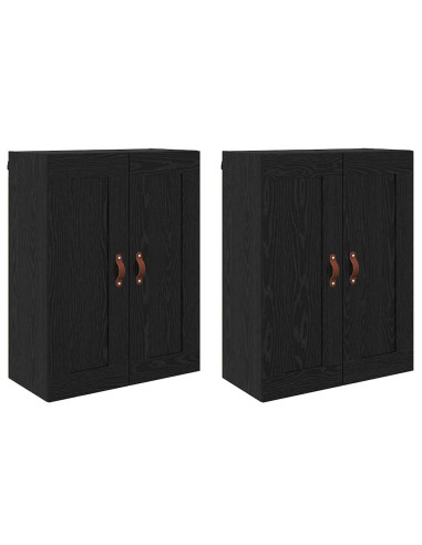 Mobile a muro 2 pcs Rovere Nero 69,5 x 34 x 90 cm