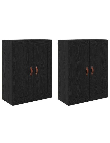 Mobile a muro 2 pcs Rovere Nero 69,5 x 34 x 90 cm