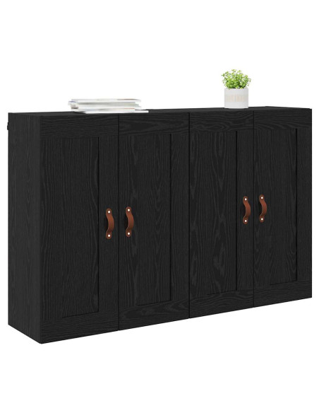 Mobile a muro 2 pcs Rovere Nero 69,5 x 34 x 90 cm
