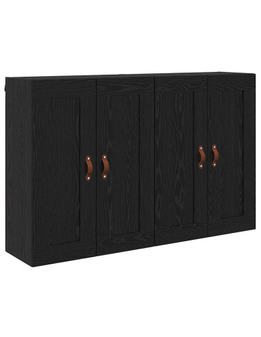 Mobile a muro 2 pcs Rovere Nero 69,5 x 34 x 90 cm
