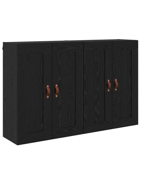 Mobile a muro 2 pcs Rovere Nero 69,5 x 34 x 90 cm