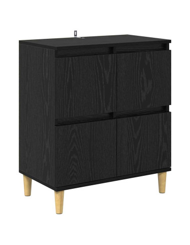 Sideboards 3 pcs Rovere Nero 60 x 35 x 70 cm Legno multistrato