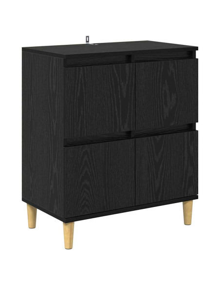 Sideboards 3 pcs Rovere Nero 60 x 35 x 70 cm Legno multistrato