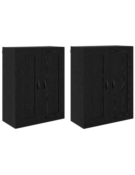 Mobile a muro 2 pcs Rovere Nero 69,5 x 34 x 90 cm