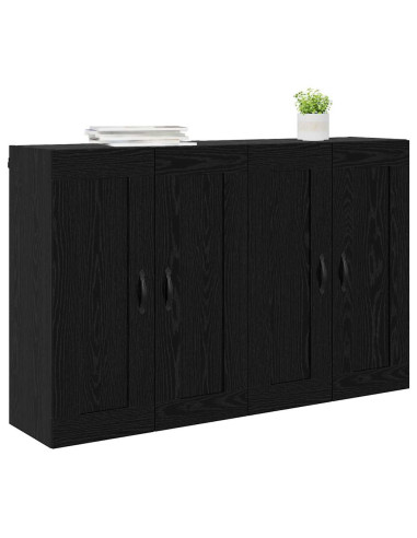 Mobile a muro 2 pcs Rovere Nero 69,5 x 34 x 90 cm