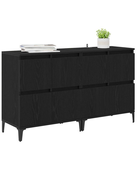 Sideboards 2 pcs Rovere Nero 60 x 35 x 70 cm Legno multistrato