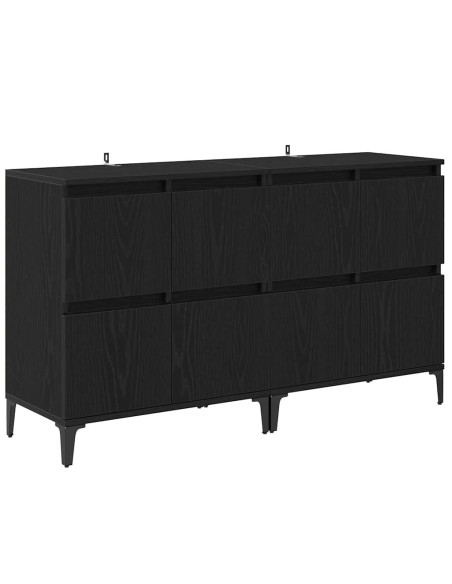 Sideboards 2 pcs Rovere Nero 60 x 35 x 70 cm Legno multistrato