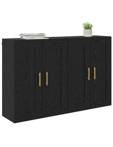 Mobile a muro 2 pcs Rovere Nero 69,5 x 34 x 90 cm