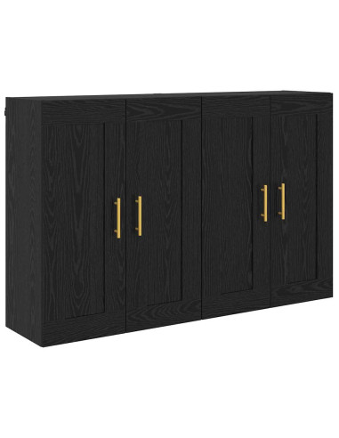Mobile a muro 2 pcs Rovere Nero 69,5 x 34 x 90 cm