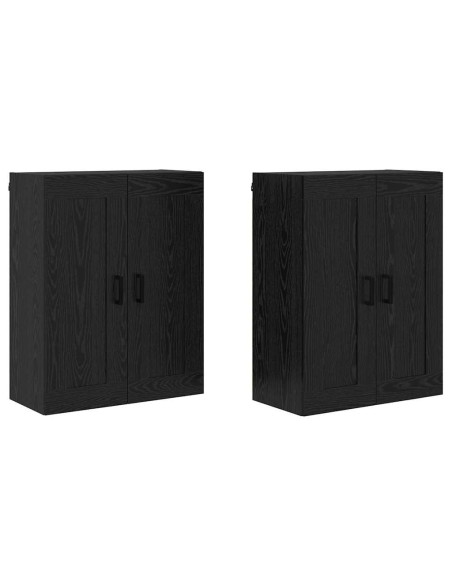 Mobile a muro 2 pcs Rovere Nero 69,5 x 34 x 90 cm