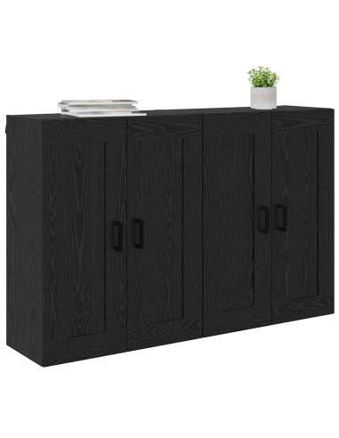 Mobile a muro 2 pcs Rovere Nero 69,5 x 34 x 90 cm