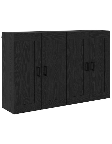 Mobile a muro 2 pcs Rovere Nero 69,5 x 34 x 90 cm