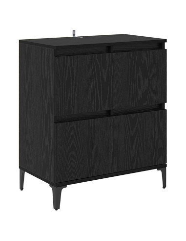 Sideboards 3 pcs Rovere Nero 60 x 35 x 70 cm Legno multistrato