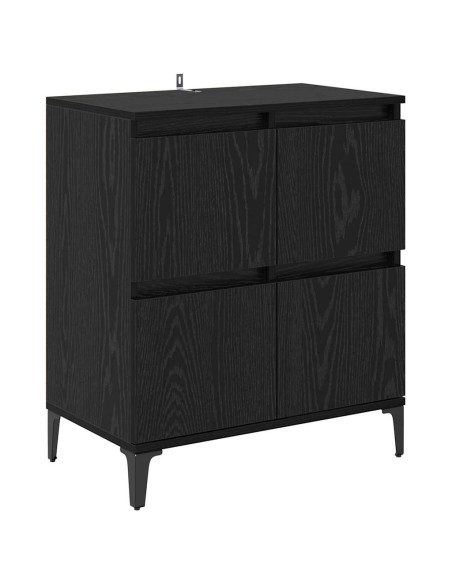 Sideboards 3 pcs Rovere Nero 60 x 35 x 70 cm Legno multistrato