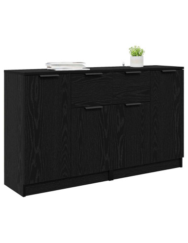 Sideboards 2 pcs Rovere Nero 60 x 30 x 70 cm Legno multistrato