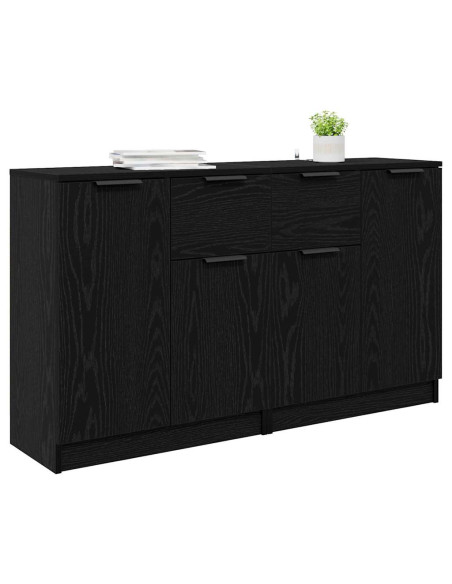 Sideboards 2 pcs Rovere Nero 60 x 30 x 70 cm Legno multistrato