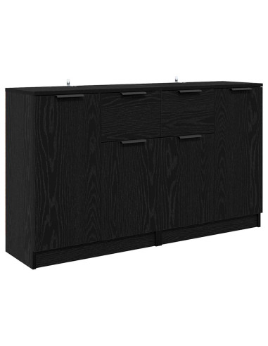Sideboards 2 pcs Rovere Nero 60 x 30 x 70 cm Legno multistrato