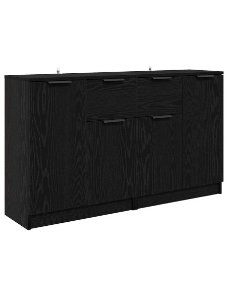 Sideboards 2 pcs Rovere Nero 60 x 30 x 70 cm Legno multistrato