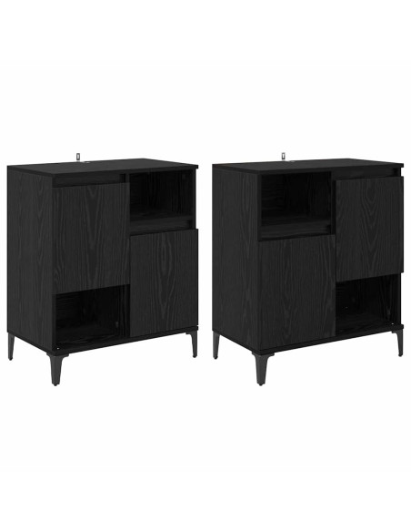 Sideboards 2 pcs Rovere Nero 60 x 35 x 70 cm Legno multistrato