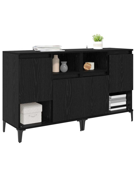 Sideboards 2 pcs Rovere Nero 60 x 35 x 70 cm Legno multistrato