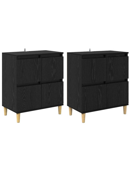 Sideboards 2 pcs Rovere Nero 60 x 35 x 70 cm Legno multistrato