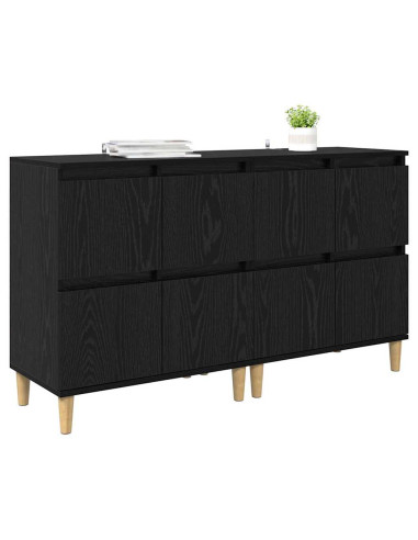 Sideboards 2 pcs Rovere Nero 60 x 35 x 70 cm Legno multistrato