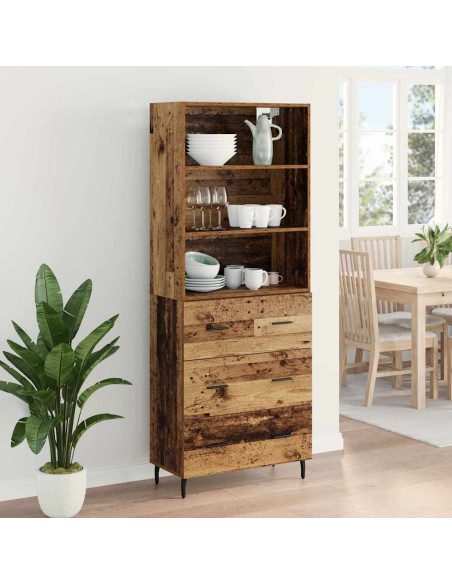 Credenza con cassetto 2 pcs Legno vecchio Legno multistrato