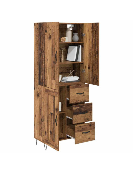 Credenza con cassetto 2 pcs Legno vecchio Legno multistrato