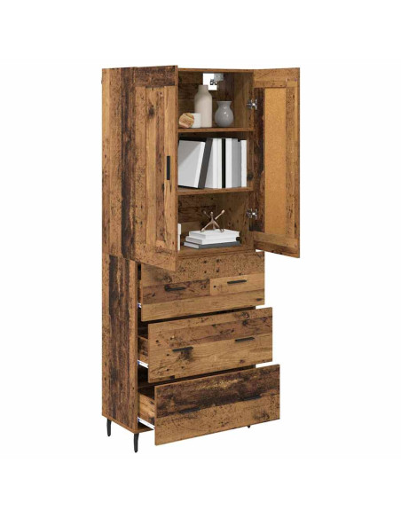 Credenza con cassetto 2 pcs Legno vecchio Legno multistrato