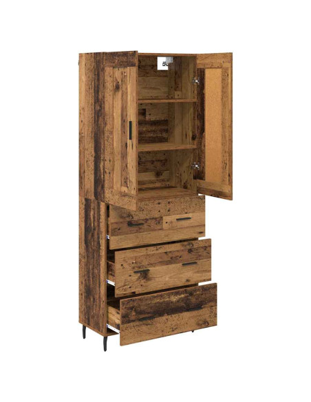 Credenza con cassetto 2 pcs Legno vecchio Legno multistrato
