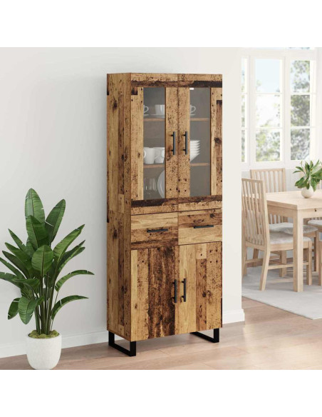 Credenza con cassetto 2 pcs Legno vecchio Legno multistrato