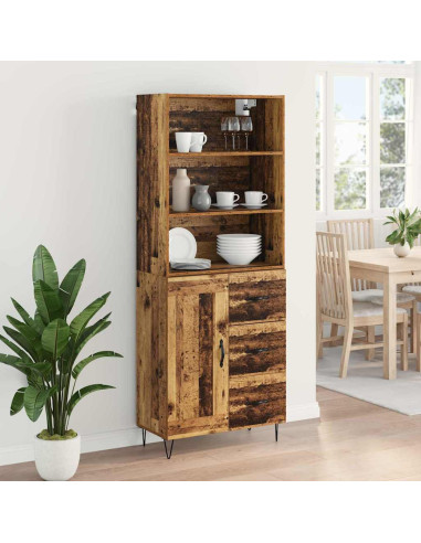 Credenza con cassetto 2 pcs Legno vecchio Legno multistrato
