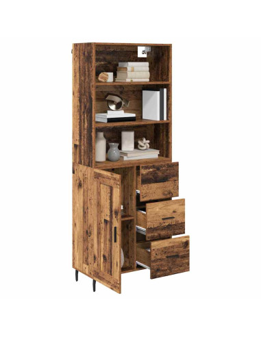 Credenza con cassetto Legno vecchio 69,5 x 34 x 180 cm