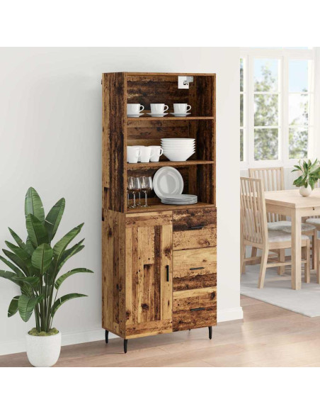 Credenza con cassetto Legno vecchio 69,5 x 34 x 180 cm