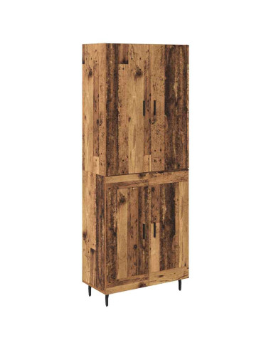 Credenza 2 pcs Legno vecchio Legno Stratificato e Vetro