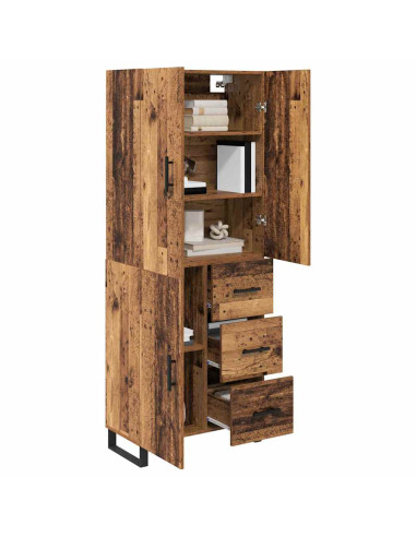 Credenza con cassetto 2 pcs Legno vecchio 69,5 x 34 x 180 cm