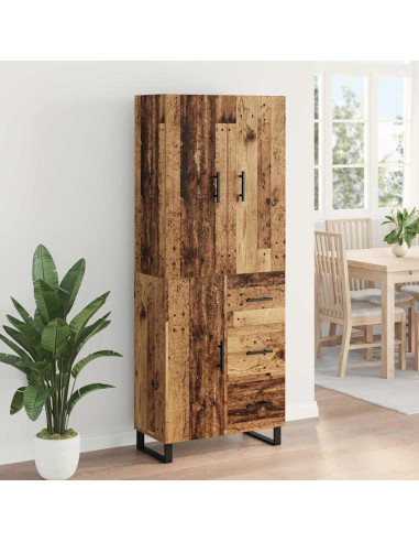 Credenza con cassetto 2 pcs Legno vecchio 69,5 x 34 x 180 cm