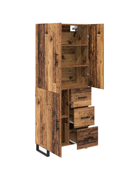 Credenza con cassetto 2 pcs Legno vecchio 69,5 x 34 x 180 cm