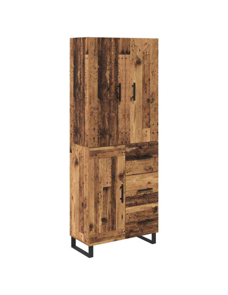Credenza con cassetto 2 pcs Legno vecchio 69,5 x 34 x 180 cm