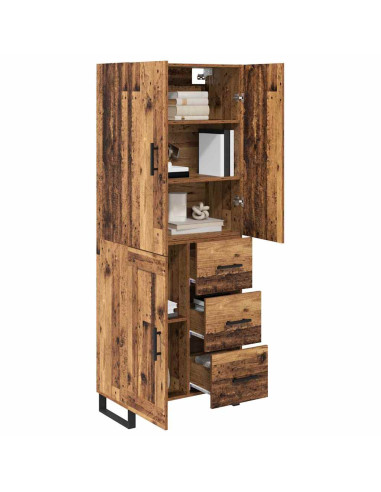 Credenza con cassetto 2 pcs Legno vecchio 69,5 x 34 x 180 cm