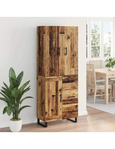Credenza con cassetto 2 pcs Legno vecchio 69,5 x 34 x 180 cm