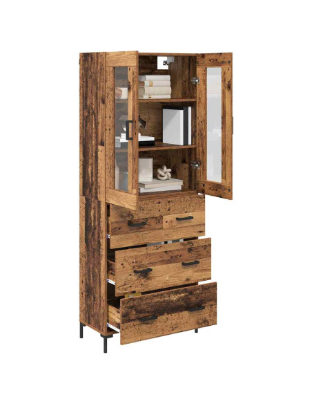Credenza con cassetto 2 pcs Legno vecchio Legno multistrato