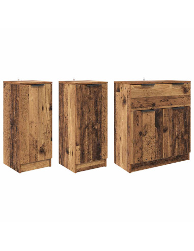 Credenza con cassetto 3 pcs Legno vecchio Legno multistrato