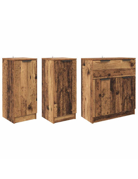 Credenza con cassetto 3 pcs Legno vecchio Legno multistrato