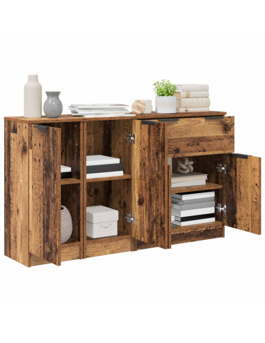 Credenza con cassetto 3 pcs Legno vecchio Legno multistrato