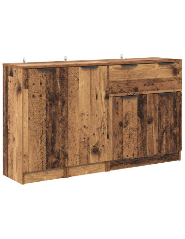 Credenza con cassetto 3 pcs Legno vecchio Legno multistrato