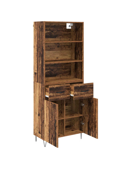 Credenza con cassetto 2 pcs Legno vecchio Legno multistrato